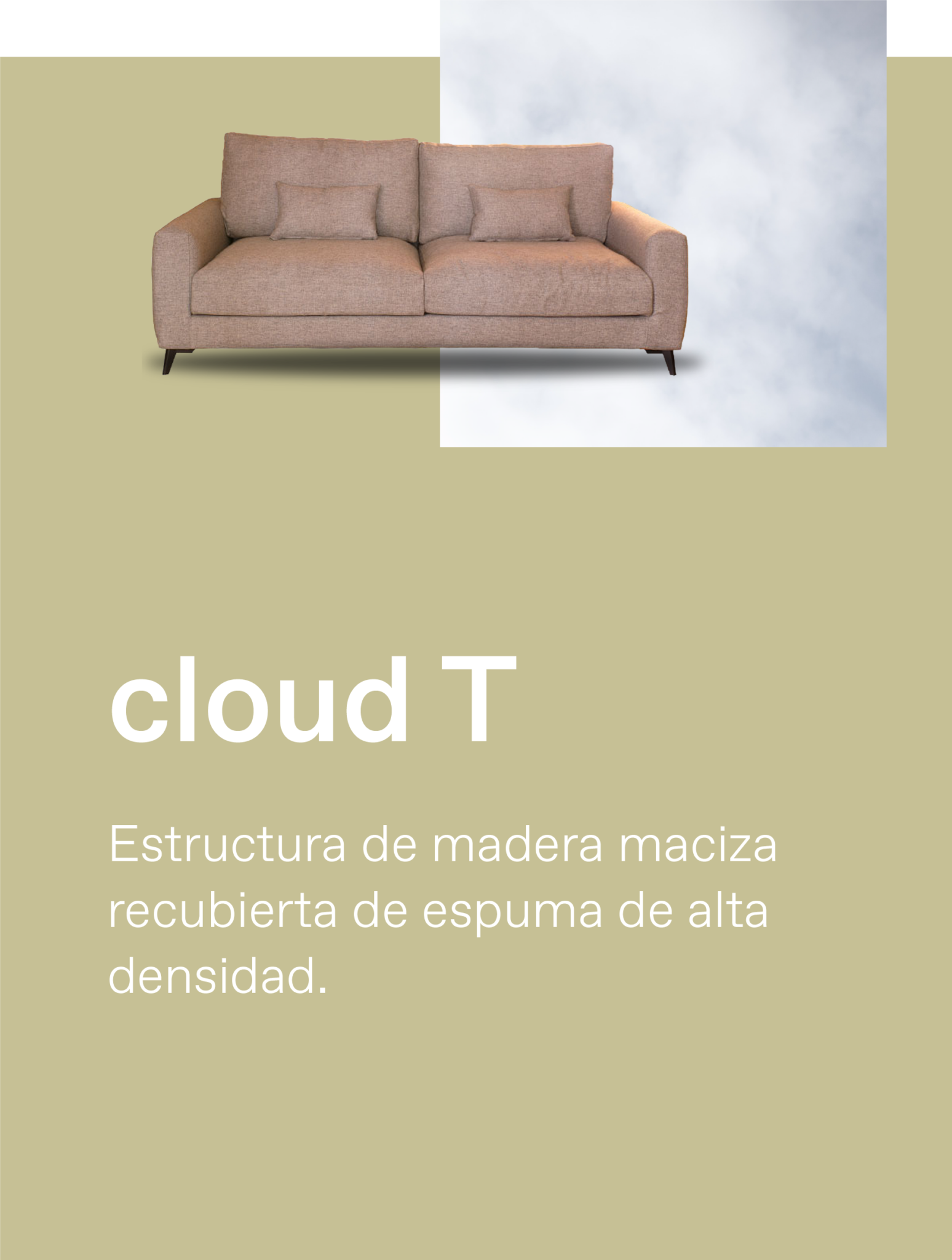 Sofá Cloud T — Alta densidad, resistente y moderno.